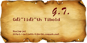 Góliáth Tibold névjegykártya