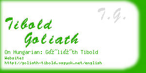 tibold goliath business card